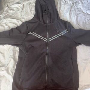 Nike tech Black Hoodie with Gray Stripes